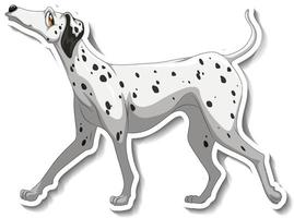 Sticker design with dalmatian dog isolated vector