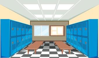 Interior of a school locker room vector