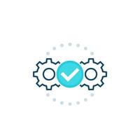 Execution vector icon with cogwheels