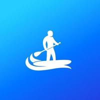 sup, stand up paddle surf icono de tabla, vector