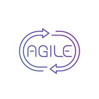 Agile process line icon on white vector