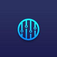 Eq, slider bar round icon for apps vector