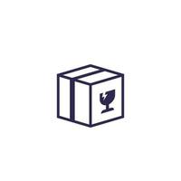 fragile parcel, vector icon