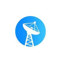 satellite dish, big antenna vector icon