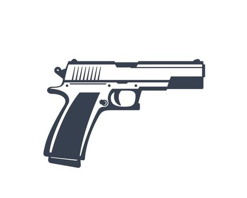 semi-automatic pistol, handgun isolated on white