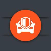 car and shield icon vector