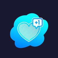 heart like with notification, vector art