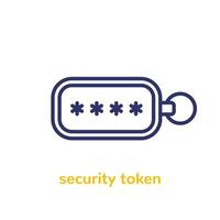 security token line icon, vector