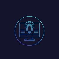 speech recognition vector icon, linear