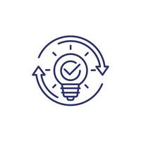 idea generator line icon on white vector