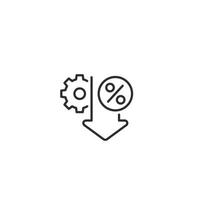 percent down icon in line style vector