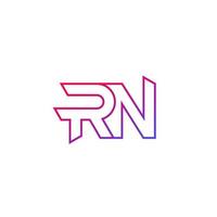 RN letters logo line design, vector