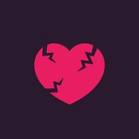 broken heart vector sign