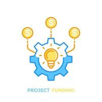 funding in the new product, innovations, investing, crowdfunding project icon vector