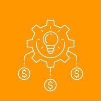 financiación, innovaciones, invertir en idea, icono de vector de proyecto de crowdfunding