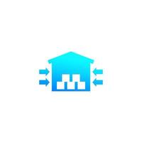 warehouse, storage facility vector icon