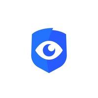 Eye and shield logo design vector