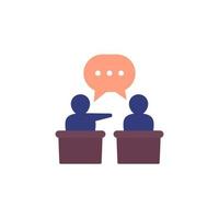 debate or discussion icon, flat vector