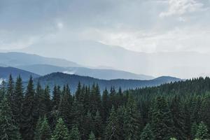 Scenic mountains landscape after rain. Carpathians of Ukraine photo
