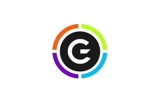 Diseño de icono de logotipo de letra del alfabeto de color g para empresa y negocio vector
