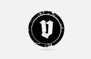 Plantilla de icono de logotipo de letra del alfabeto v vintage en blanco y negro. diseño creativo para empresa y negocio vector