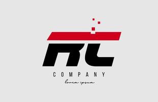 rc r c alphabet letter logo combination in red and black color. Creative icon design for company and business vector