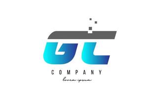 GC G C alphabet letter logo combination in blue and grey color. Creative icon design for company and business vector