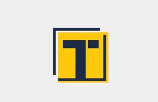 t, amarillo, azul, cuadrado, alfabeto, letra, logotipo, icono, diseño, para, negocio, y, empresa vector