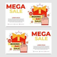 set of boxing day promotion sale banner template vector