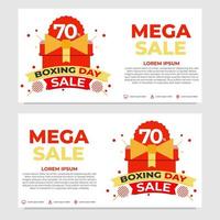 set of boxing day promotion sale banner template vector