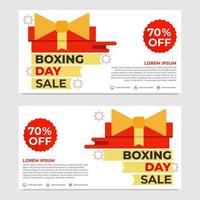 set of boxing day promotion sale banner template vector