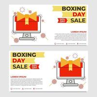 set of boxing day promotion sale banner template vector