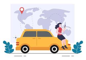 GPS Navigation Map and Compass on Location Search Application Shows the Position or Route you are Going. Background Vector Illustration