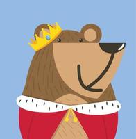 Cute bear doodle vector king