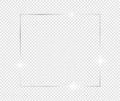 Grey shiny glowing frame with shadows isolated transparent background vector