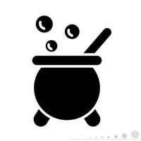 Icon vector graphic of witch pot. Icon in black style.