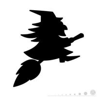 Icon vector graphic of witch. Icon in black and white style.