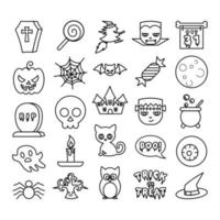 Icon set vector graphic of Halloween. Icon in line style.