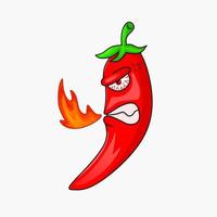 Vector angry chili hot