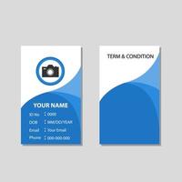 diseño de tarjeta de visita vertical azul. diseños de tarjetas de presentación para plantillas de impresión. tarjetas de visita para el personal de la empresa. vector