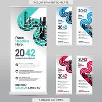 City Background Business Roll Up Design Template.Flag Banner Design. Can be adapt to Brochure, Annual Report, Magazine,Poster, Corporate Presentation,Flyer, Website vector