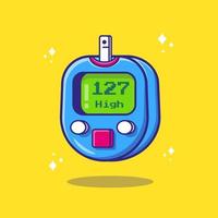 Glucose meter cartoon vector illustration. Diabetes icon concept isolated vector.