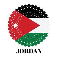 Bandera de Jordania con elegante concepto de ornamento de medalla vector