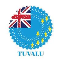 Bandera de Tuvalu con elegante concepto de ornamento de medalla vector