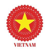 bandera de vietnam, con, elegante, medalla, ornamento, concepto vector