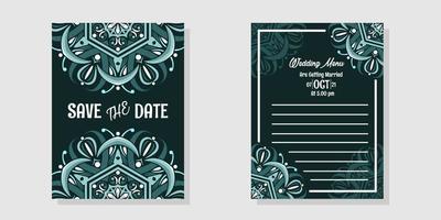 conjunto de invitación de boda con hermosos colores, archivo eps. vector