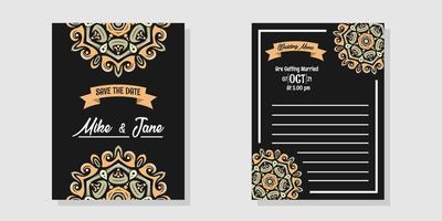 conjunto de invitación de boda con hermosos colores, archivo eps. vector