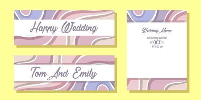 set of wedding invitation with beautiful colours, File EPS. vector