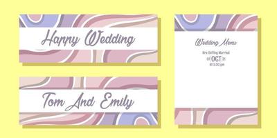 set of wedding invitation with beautiful colours, File EPS. vector