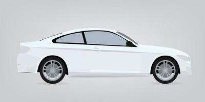 White car isolated on white background. Vector. vector